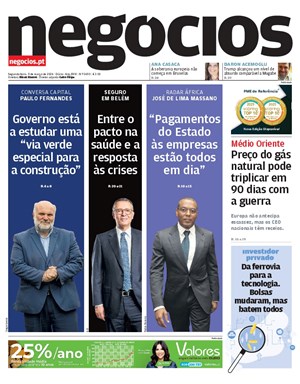 Capa de Jornal Negócios