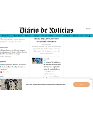 Capa de Diário de Notícias
