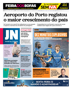 Capa de Jornal de Notícias