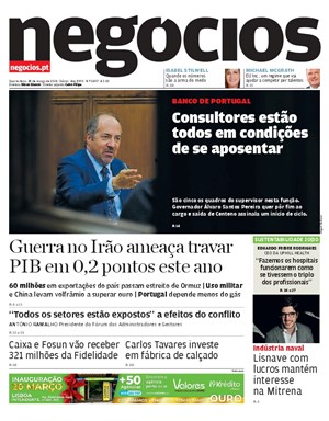 Capa de Jornal Negócios