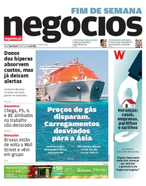 Capa de Jornal Negócios