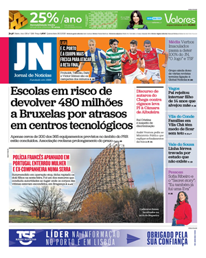 Capa de Jornal de Notícias