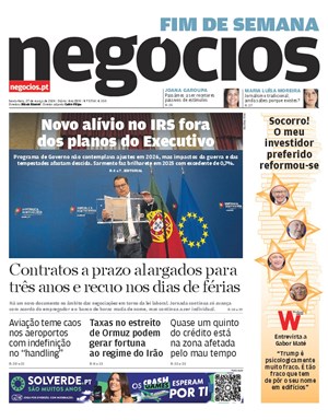 Capa de Jornal Negócios