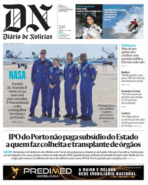 Capa de Diário de Notícias