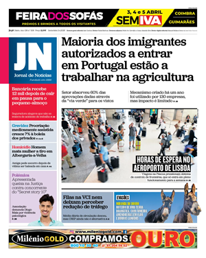 Capa de Jornal de Notícias