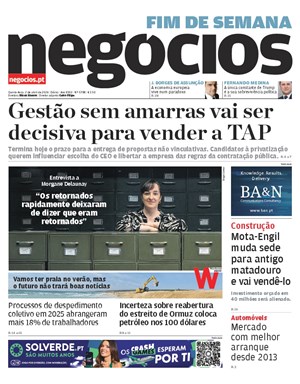 Capa de Jornal Negócios