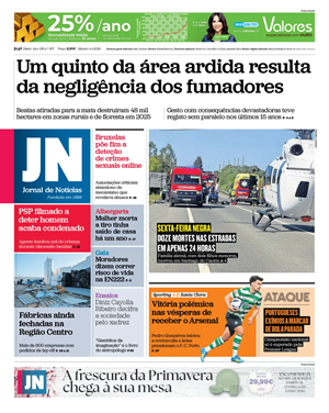 Capa de Jornal de Notícias