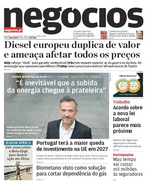 Capa de Jornal Negócios