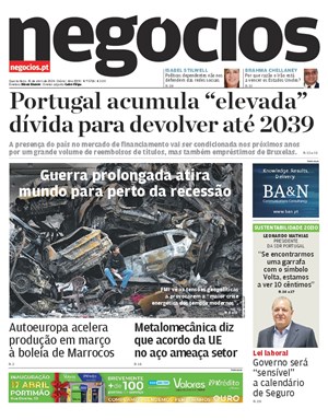 Capa de Jornal Negócios