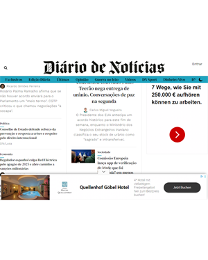 Capa de Diário de Notícias