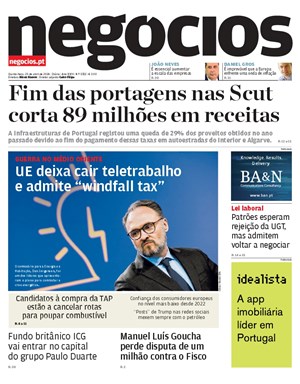 Capa de Jornal Negócios