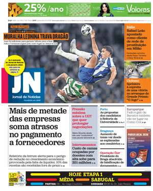 Capa de Jornal de Notícias