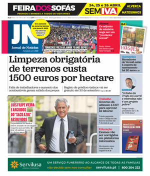 Capa de Jornal de Notícias