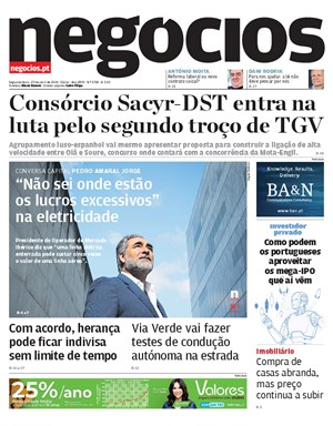 Capa de Jornal Negócios