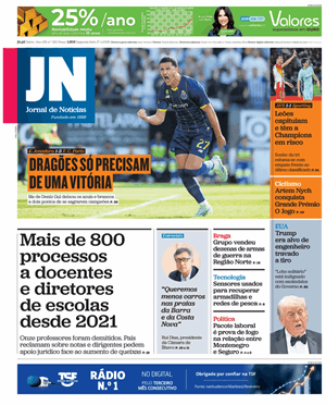 Capa de Jornal de Notícias