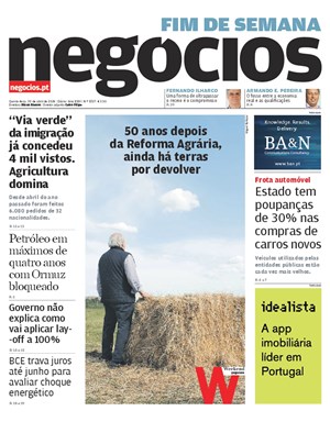 Capa de Jornal Negócios