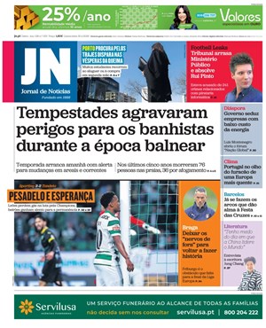 Capa de Jornal de Notícias