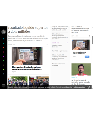 Capa de Correio do Minho