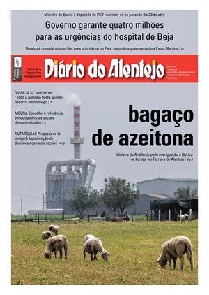 Capa de Diário do Alentejo