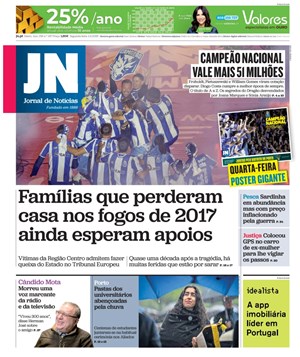 Capa de Jornal de Notícias