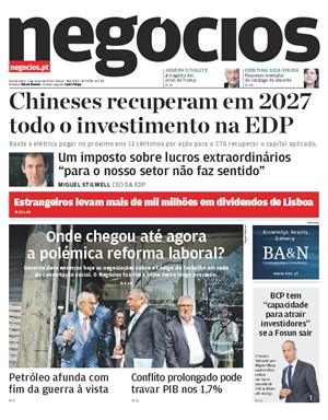 Capa de Jornal Negócios