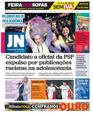 Capa de Jornal de Notícias