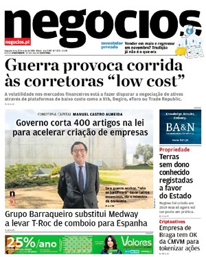 Capa de Jornal Negócios
