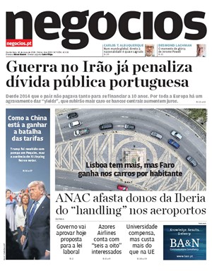 Capa de Jornal Negócios