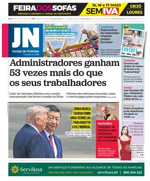 Capa de Jornal de Notícias