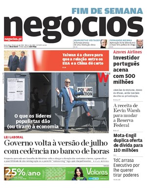 Capa de Jornal Negócios