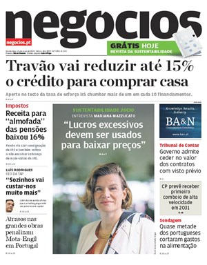 Capa de Jornal Negócios