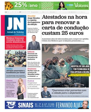 Capa de Jornal de Notícias