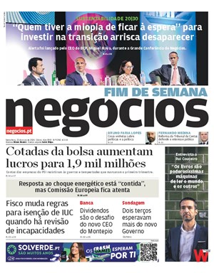 Capa de Jornal Negócios