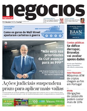 Capa de Jornal Negócios