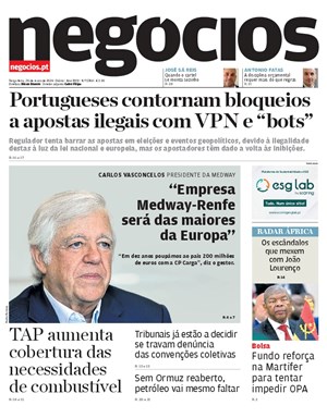 Capa de Jornal Negócios