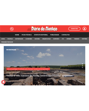 Capa de Diário do Alentejo