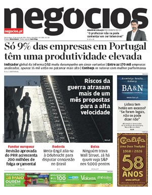 Capa de Jornal Negócios