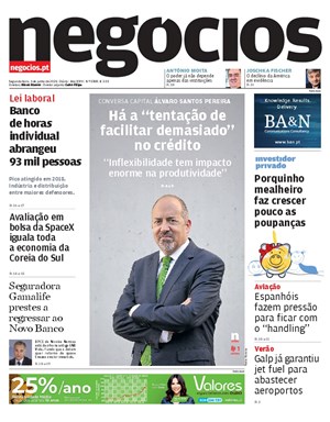 Capa de Jornal Negócios