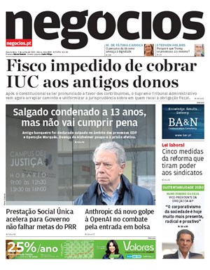 Capa de Jornal Negócios