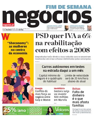 Capa de Jornal Negócios