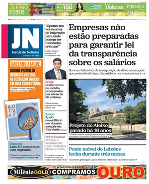 Capa de Jornal de Notícias