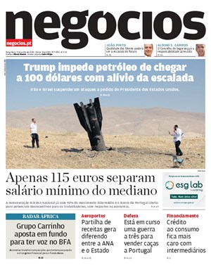 Capa de Jornal Negócios