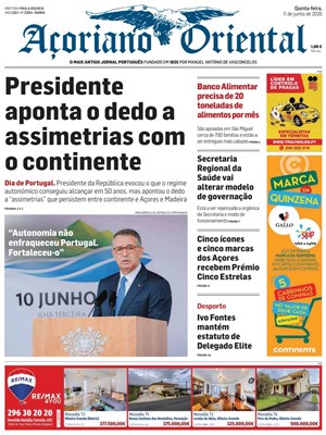 Capa de Açoriano Oriental