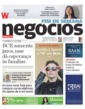 Capa de Jornal Negócios