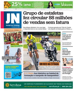 Capa de Jornal de Notícias