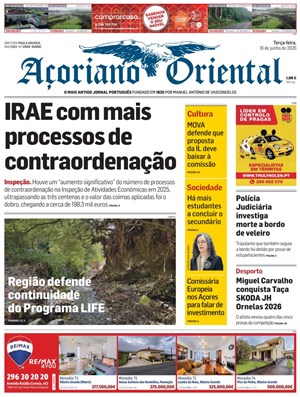 Capa de Açoriano Oriental
