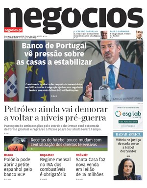 Capa de Jornal Negócios