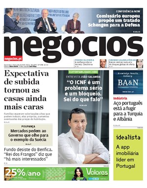 Capa de Jornal Negócios