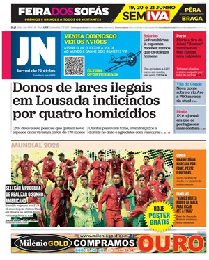 Capa de Jornal de Notícias