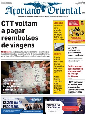 Capa de Açoriano Oriental